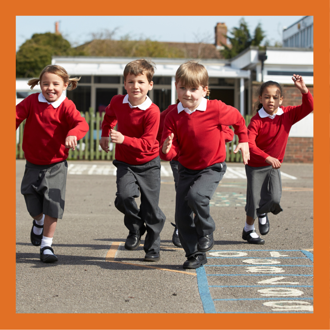 Pupils running in the playground